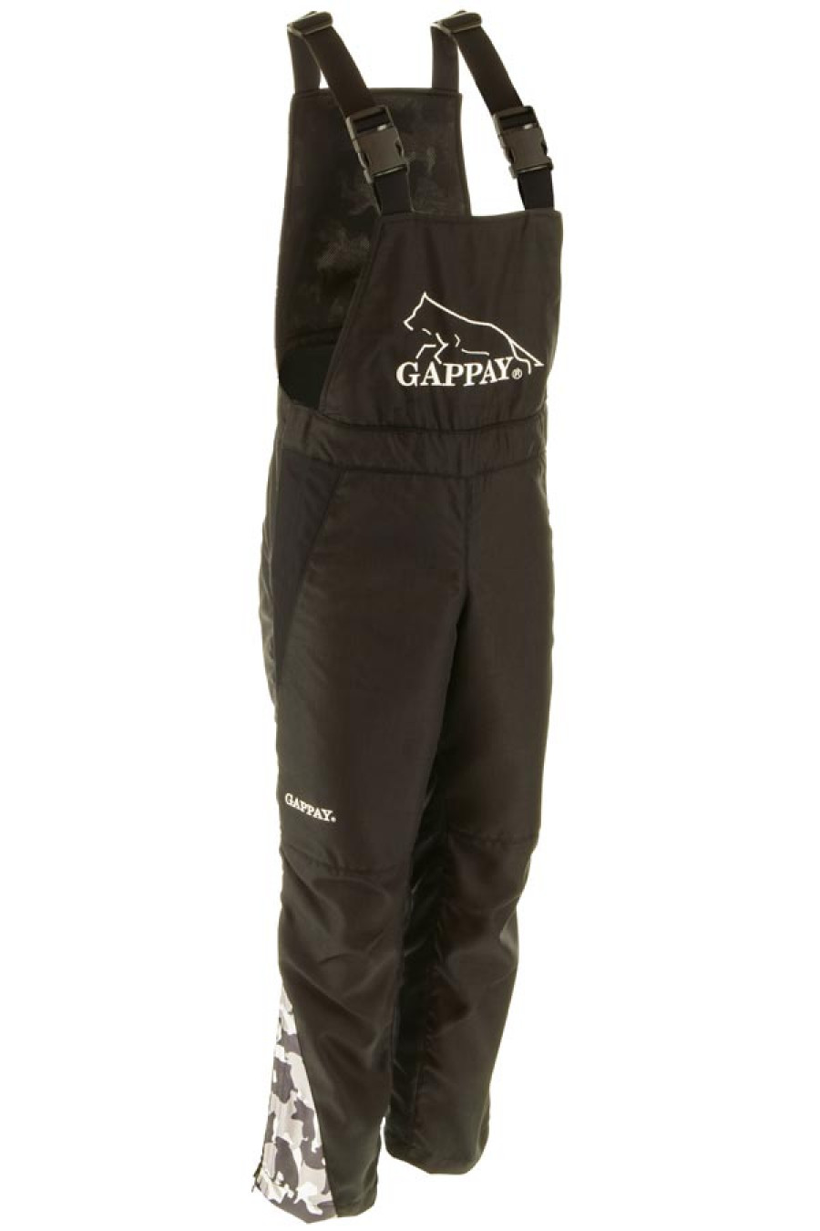 Защитные брюки CНAMPION LIGHT CAMO, с нагрудником, камуфляжно-черные от магазина dog22.ru 