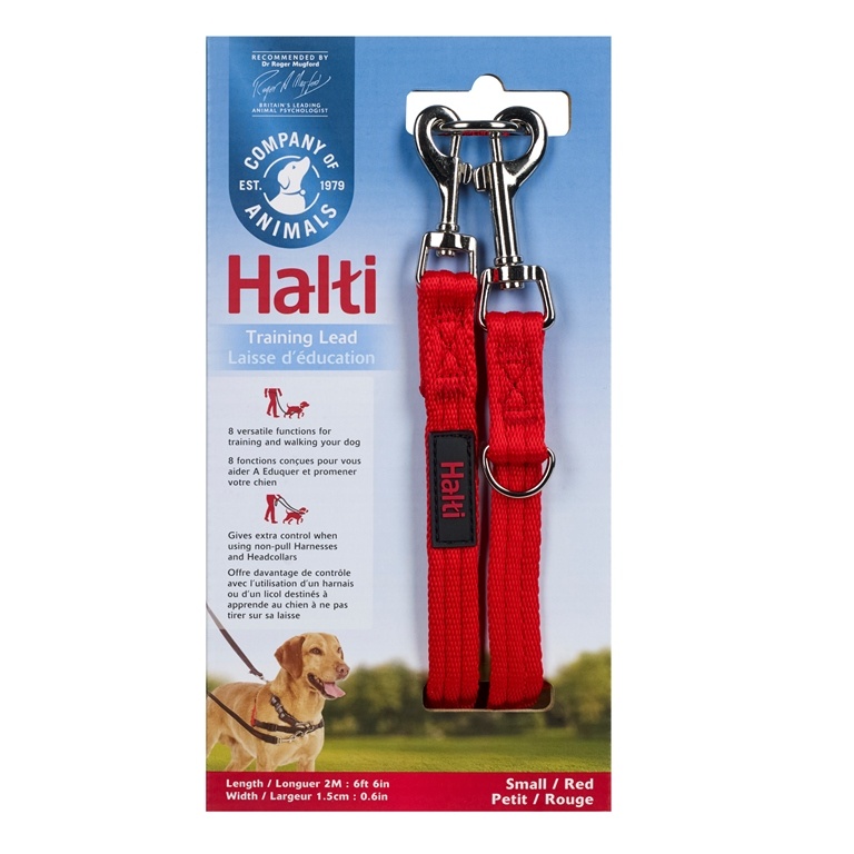 Поводок-перестежка для собак HALTI Training Lead, красный, 200х1.5см от магазина dog22.ru 